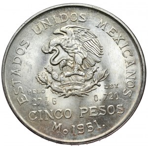 Mexique, 5 Peso, 1951.
