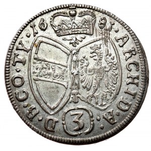 Rakúsko, Leopold I., 3 krajcars 1681, Hall