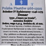 Polska, Bolesław IV Kędzierzawy, denar typu cesarz na tronie, Kraków