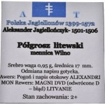 Aleksander Jagiellończyk, Półgrosz, Wilno, z błędem MAGNI DVD