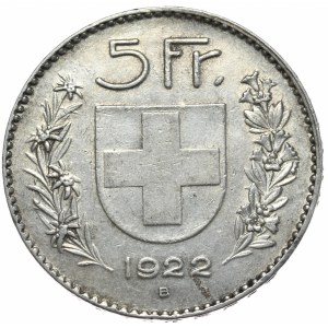 Švýcarsko, 5 franků, 1922.
