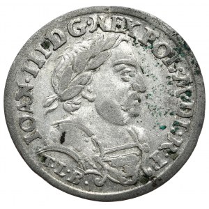 Jan III Sobieski, szóstak 1681, Kraków, popiersie w zbroi