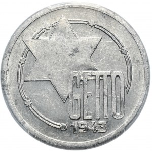 Ghetto Lodz, 10 marks 1943 Al, thick disc