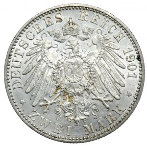Niemcy, Prusy, 2 marki 1901 A, Berlin, 300 lat Królestwa Prus