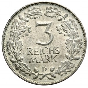Niemcy, Republika Weimarska, 3 marki 1925 D, Monachium