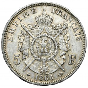 Francja, 5 franków 1868 BB, Strasburg