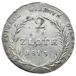 Oblężenie Zamościa, 2 złote 1813 z lustrem tła