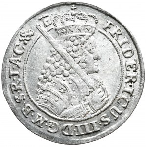 Prusy, Fryderyk III, ort 1698 SD, mniejsze popiersie, rozetki na naramienniku