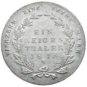 Niemcy, Prusy, talar 1815 A, Berlin, rzadszy i droższy rocznik