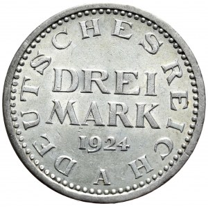 Niemcy, Republika Weimarska, 3 marki 1924 A, Berlin