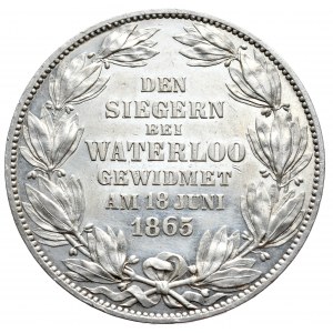 Niemcy, Hannover, talar pamiątkowy 1865 B, 50. rocznica zwycięstwa pod Waterloo