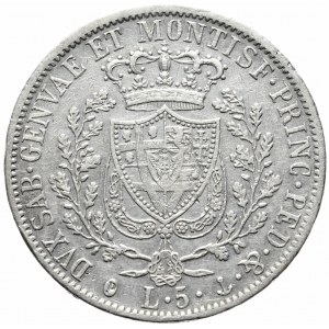 Sardynia, 5 lirów P, 1827