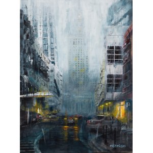 Arkadiusz Meczinski (b. 1978), Gold Street before the storm.