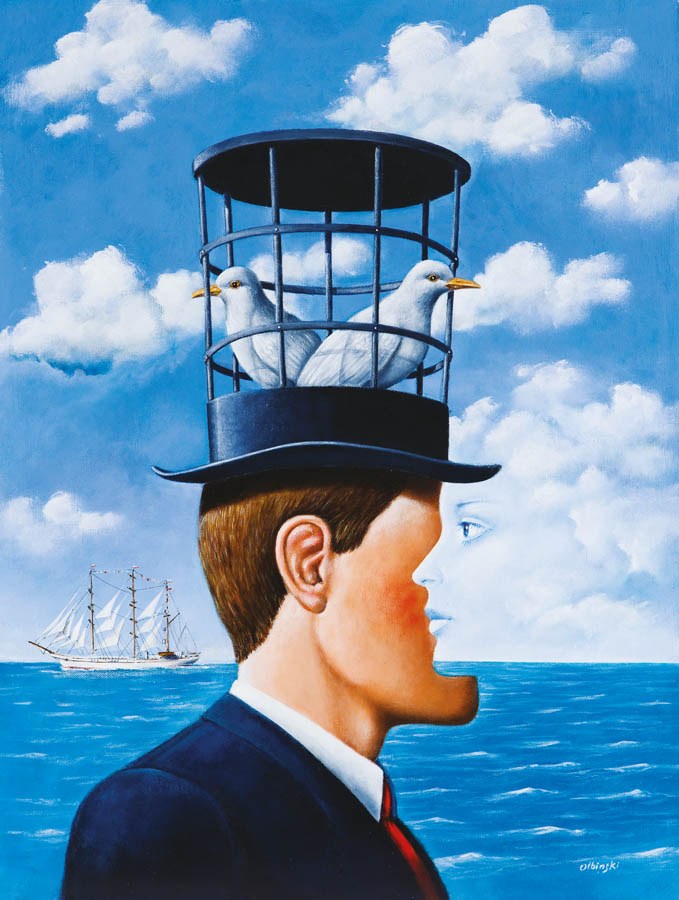 Rafal Olbinski (b. 1943), Inkography, Memories of Hampton