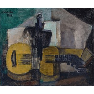 Alicja HALICKA (1889-1974), Zátišie s gitarou , 1914