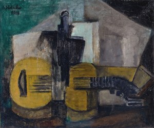 Alicja HALICKA (1889-1974), Martwa natura z gitarą , 1914