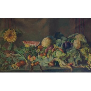 Bolesław STAWIŃSKI (1908-1983), Still life with flowers and fruits