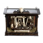 Andrea Tipa (workshop of): An Italian carved ivory, bone and tortoiseshell Nativity scene