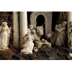 Andrea Tipa (workshop of): An Italian carved ivory, bone and tortoiseshell Nativity scene