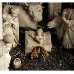 Andrea Tipa (workshop of): An Italian carved ivory, bone and tortoiseshell Nativity scene