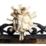 Andrea Tipa (workshop of): An Italian carved ivory, bone and tortoiseshell Nativity scene