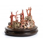 An Italian carved coral, Nativity scene -
