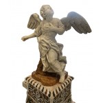 Rare pair of marble winged Putti