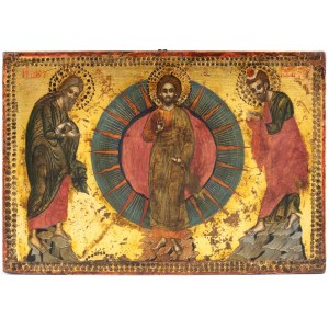 Greek icon depicting the Transfiguration of Christ