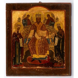 Russian icon depicting Christ on the throne