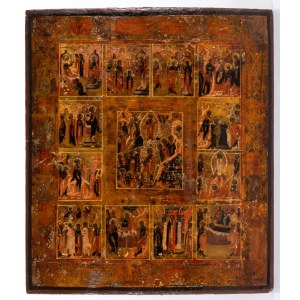 Russian icon depicting the Twelve great feasts
