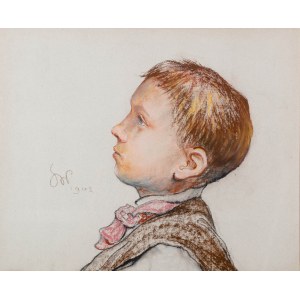 Stanisław Wyspiański (1869 Krakov - 1907 tamtiež), Portrét chlapca, 1902.