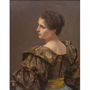 Jan Styka (1858 Lwów - 1925 Rzym), Portret żony Lucyny Olgiati, 1895 r.