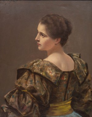 Jan Styka (1858 Lwów - 1925 Rzym), Portret żony Lucyny Olgiati, 1895 r.