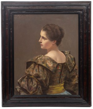 Jan Styka (1858 Lwów - 1925 Rzym), Portret żony Lucyny Olgiati, 1895 r.