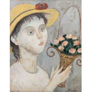 Tadeusz Makowski (1882 Oswiecim - 1932 Paris), Girl with a basket of flowers, ca. 1923.