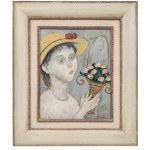 Tadeusz Makowski (1882 Oświęcim - 1932 Paris), Mädchen mit einem Korb voller Blumen, um 1923.