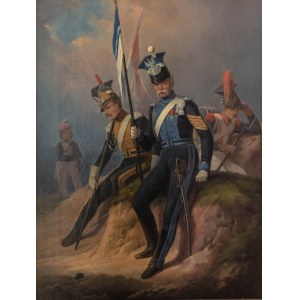January Suchodolski (1797 Grodno-1875 Boimie near Węgrów), Lancers from the Napoleonic era, 1852.