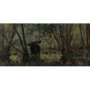 Julian Fałat (1853 Tuligłowy - 1929 Bystra), Elk on the marshes, 1897.