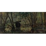 Julian Fałat (1853 Tuligłowy - 1929 Bystra), Łoś na bagniskach, 1897 r.