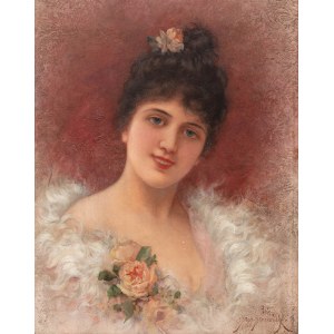 Emile Eisman-Semenowsky (1857 Poľsko - 1911 Paríž ?), Mladá dáma v kožuchu
