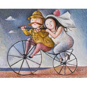 Agnieszka Korczak-Ostrowska, Nevesta a ženích na bicykli, 2019