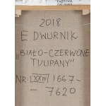 Edward Dwurnik (1943 Radzymin - 2018 Warszawa), Biało-czerwone tulipany, 2018