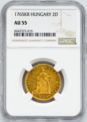 Maria Theresia, 2 Dukat 1765, KB, Kremnitz