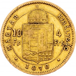Franz Joseph I., 4 Forint 1870, GYF, Karlsburg