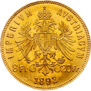 Franz Joseph I., 8 Gulden 1892, Vienna