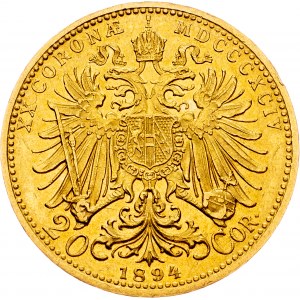 Franz Joseph I., 20 Krone 1894, Vienna