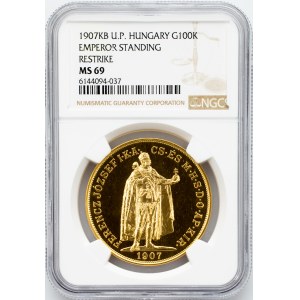 Franz Joseph I., 100 Korona 1907, U.P, KB, Kremnitz