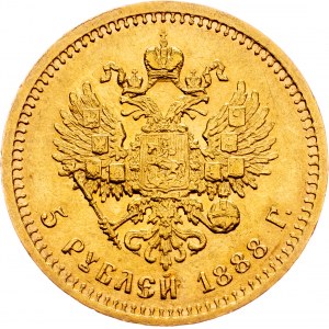 Alexander III., 5 Roubles 1888, АГ