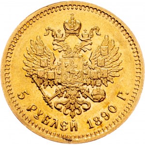 Alexander III., 5 Rubel 1890, АГ