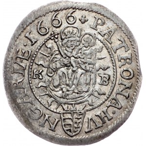 Leopold I., 3 Kreuzer 1666, KB, Kremnitz